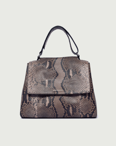 Sveva Medium Python leather shoulder bag with shoulder strap