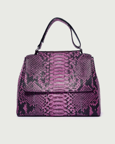 Sveva Medium Python leather shoulder bag with shoulder strap