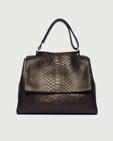 Sveva Medium Python leather shoulder bag with shoulder strap