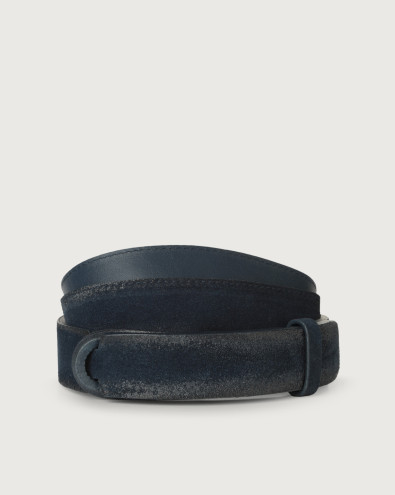 Cloudy suede Nobuckle belt