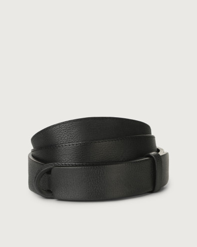 Chevrette leather Nobuckle belt