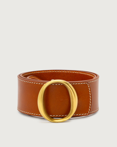 Bull monogram leather belt 5,5 cm