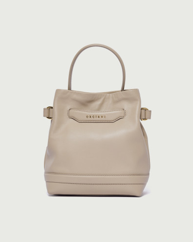 Becky S Nappa small leather bucket bag with strap