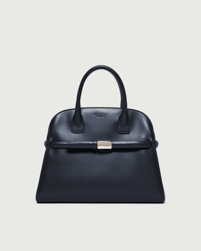 Aura Alba Midi leather handbag with strap