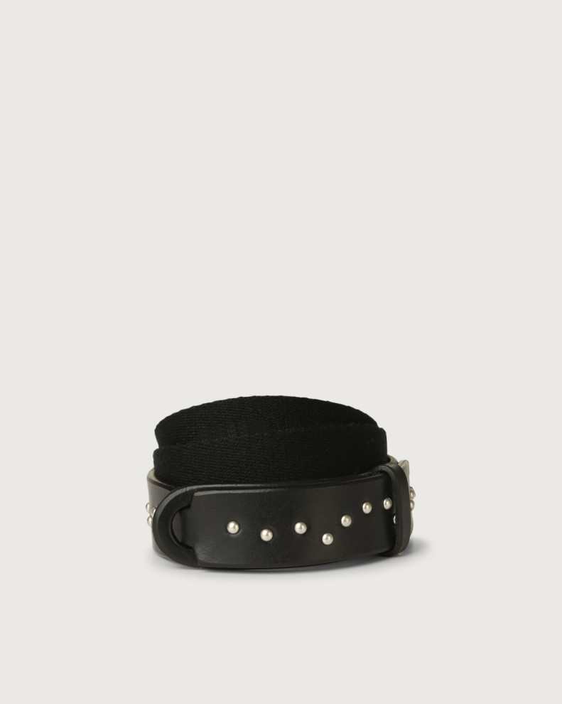 Point Metal leather and fabric Nobuckle Kids belt
