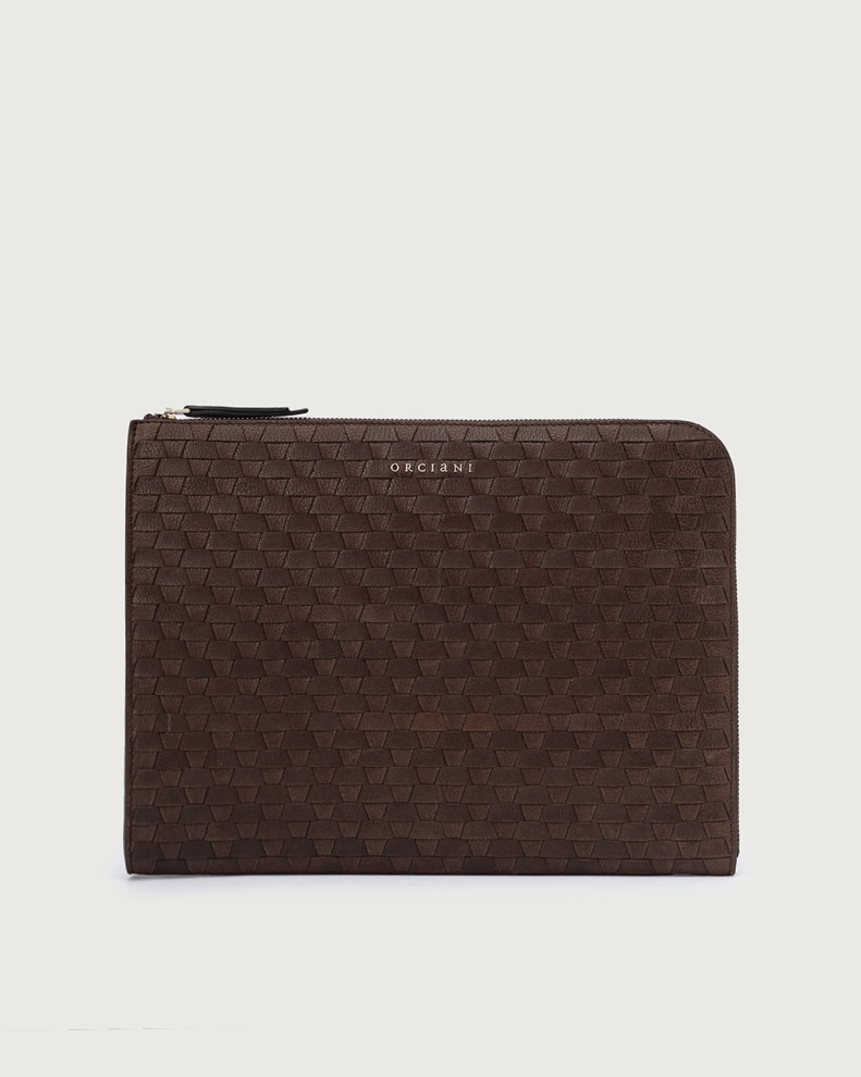 Chevrette Woven leather slim document holder