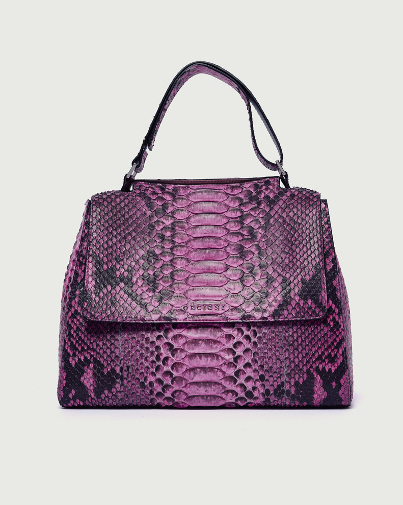 Sveva Medium Python leather shoulder bag with shoulder strap