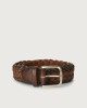 Micron Deep braided leather belt