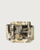 Naponos high waist python leather belt with covered buckle