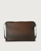 Micron Deep leather messenger bag