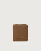 Soft small leather wallet with zip