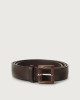 Bull Soft leather belt with wooden buckle 3 cm