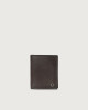 Chevrette leather vertical wallet with unfolding card holder
