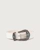 Bull Soft tip, loop and buckle with tone on tone stone leather belt 3 cm