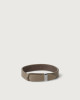 Bull leather Nobuckle bracelet with silver detail