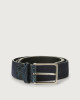 Camoscio cocco suede and crocodile leather belt