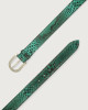 Orciani Diamond pyhton leather belt Python Leather Emerald Green