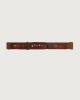 Orciani Point Color leather and fabric Nobuckle Kids belt with micro-studs Leather & fabric Burnt