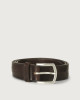 Orciani Bull Soft leather belt 3,5 cm Leather Chocolate