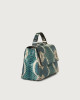 Orciani Sveva Naponos small python leather handbag with strap Python Leather Blue