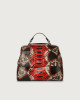 Orciani Sveva Naponos small python leather handbag with strap Python Leather Red