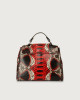 Orciani Sveva Naponos small python leather handbag with strap Python Leather Red