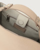 Orciani Sveva Soft Small leather handbag with shoulder strap Grained leather Sand
