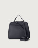 Orciani Sveva Soft small leather handbag with strap Grained leather, Leather Navy
