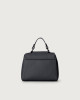 Orciani Sveva Soft Mini leather handbag with shoulder strap Grained leather Navy