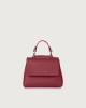 Orciani Sveva Soft Mini leather handbag with shoulder strap Grained leather Purple