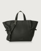 Orciani Fan Soft medium leather handbag Leather Black