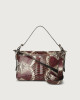 Orciani Soho Naponos python leather baguette bag with strap Python Leather Bordeaux