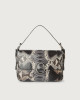 Orciani Soho Naponos python leather baguette bag with strap Python Leather Grey
