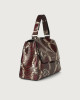 Orciani Sveva Naponos medium python leather shoulder bag with strap Python Leather Bordeaux