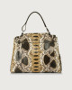 Orciani Sveva Naponos medium python leather shoulder bag with strap Python Leather Sand