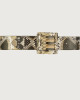 Orciani Naponos high waist python leather belt with covered buckle Python Leather Sand