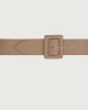 Orciani Soft high waist leather belt with covered buckle Grained leather Taupe