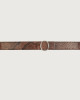 Orciani Diamond python leather belt with monogram buckle Python Leather Cocoa brown