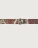 Orciani Naponos python leather belt with monogram buckle Python Leather Bordeaux