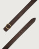 Orciani Bull Soft leather belt with monogram buckle Chocolate