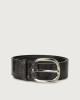 Orciani Diamond python leather belt with metal eyelets Python Leather Dark grey
