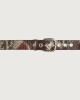 Orciani Naponos python leather belt with metal eyelets Python Leather Bordeaux