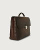 Orciani Micron Deep leather large briefcase with strap Leather Brown