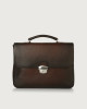 Orciani Micron Deep leather midi briefcase with strap Leather Brown