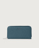 Orciani Zip around Soft large leather wallet Grained leather Blue