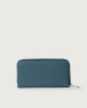 Orciani Zip around Soft large leather wallet Grained leather Blue