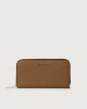 Orciani Zip around Soft leather wallet with RFID protection Grained leather Caramel