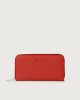 Orciani Zip around Soft large leather wallet Grained leather Marlboro red