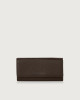 Orciani Soft leather wallet with RFID protection Grained leather, Leather Chocolate