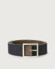 Orciani Long Beach Double reversible stretch leather belt Nubuck Grey+Navy